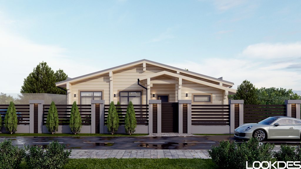 Дизайн экстерьера дома и бани в КП Порожки